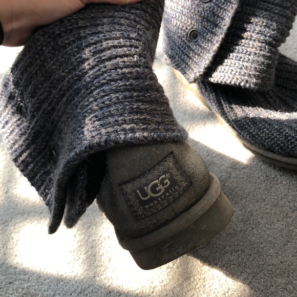 Blue/Grey Knitted UGGS - Picture 2 of 4